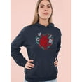 thumbnail image 2 of Realistic Heart W Flowers Hoodie Women -Image by Shutterstock, Female XX-Large, 2 of 4