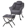 thumbnail image 1 of QinaQin Sillón lazy ergonómico con reposapiés plegable, funda removible y lavable, ideal para lectura y espacios pequeños, 1 of 9