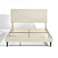 thumbnail image 3 of HOMYLIN Marco de Cama Doble, Somier Doble 206 * 153cm Base Queen con Cargador USB Type C y Tira de LED para Recamara Doble Base Tapizada Beige con Respaldo, 3 of 5