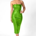 thumbnail image 2 of Ketyyh-chn99 Robe de Soirée pour Femmes Robe de Cocktail Mode Couleur Unie Sans Manches Robes de Soirée Robes Noires pour Femmes Vert,G, 2 of 5