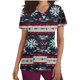 thumbnail image 2 of Fiudx Ofertas Del Día Top de Enfermera con Bolsillo y Manga Corta con Estampado Navideño y Cuello En V para Mujer, 2 of 5