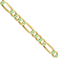 thumbnail image 2 of 10K Solid Yellow Gold 2.75mm Figaro Link Chain Necklace, 2 of 4