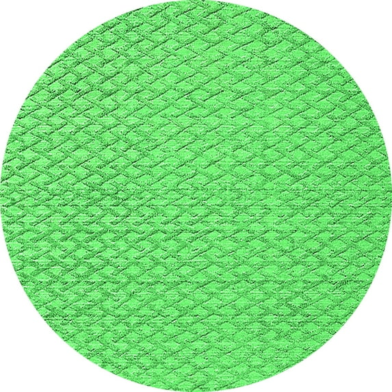 Ahgly Company Indoor Round Oriental Green Industrial Area Rugs, 7' Round