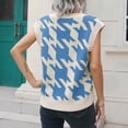 thumbnail image 4 of Womens Fall Fashion 2022! QLEICOM Sweaters for Women, Women‘s V-neck Multicolor Knitted Sweater Houndstooth Casual Fashion Sleeveless Vest Jacket Coat Tops On Clearance, 4 of 5
