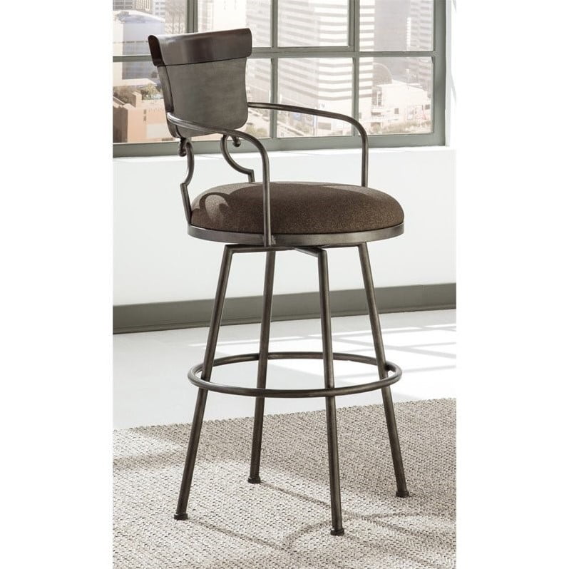 Ashley Moriann 30 25 Upholstered Swivel Metal Bar Stool In Brown Qty