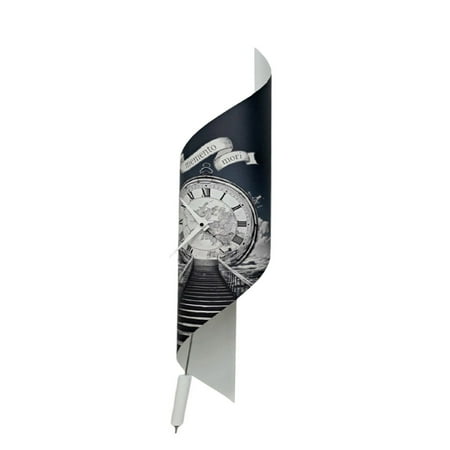 Hermle Stainless Steel Abstract Curved Wall Clock - 26.5 - Black and White