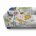 thumbnail image 3 of Animal Soft Flannel Fleece Throw Blanket, Giraffe Zebra Turtle Kids Nursery Baby Themed Cartoon Comic Print, Cozy Plush for Indoor and Outdoor Use, 70" x 90", Multicolor, by Ambesonne, 3 of 6