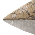 thumbnail image 2 of Fabdivine Block Print Throw Pillow Cover, 26x26 InchThick Linen Decorative Pillowcase, Floral Boho Design Brown Pillow Cover for Sofa And Couch, 2 of 5