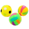 thumbnail image 1 of 3pcs LED Pet Dogs Flashing Football Shape LED Light Sound Bouncy Ball Toy Interactive Dog Cat Chew Toys (Random Color and Type), 1 of 4