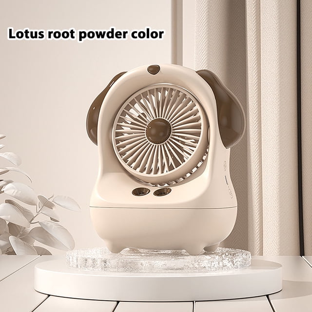 Sktrjpolfis Cartoon Dog Misting Fan, USB Powered Table Fan, Adjustable Speed, Evaporative Cooling & Humidifying, for Bedroom Office