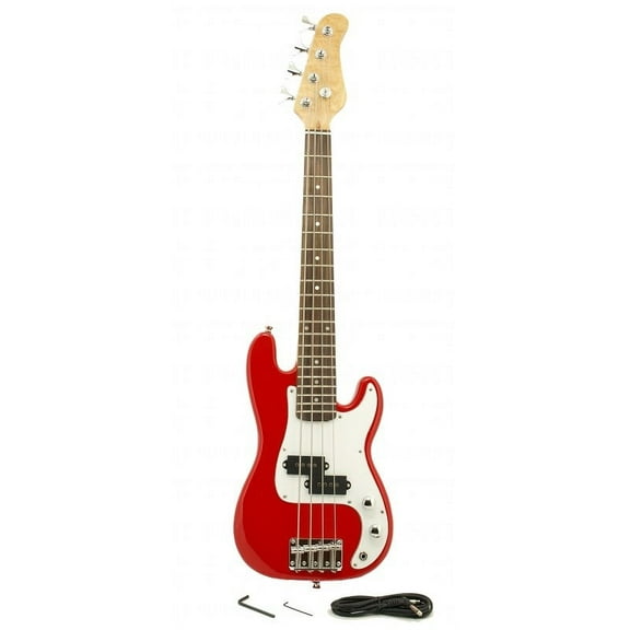 ELECTRIC BASS GUITAR - RED - Small Scale 36" Inch Childrens Mini Kids NEW