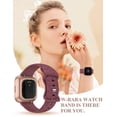 thumbnail image 4 of TOYOUTHS Floral Engraved Watch Band Compatible with Versa 2/Versa/Versa Lite/Versa SE, Soft Silicone Cute Wildflowers Butterflies Sport Laser Watch Strap Replacement Wristband for Women, 4 of 6