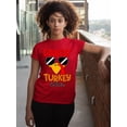 thumbnail image 3 of Coolest Turkey in Town Thanksgiving Funny Cool Sunglasses Women's T-shirt For Women, XL, Red, 3 of 6