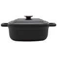 thumbnail image 5 of Smith & Clark Ironworks 4 Quart Enameled Cast Iron Square Dutch Oven Pot with Lid, Matte Black, 5 of 6