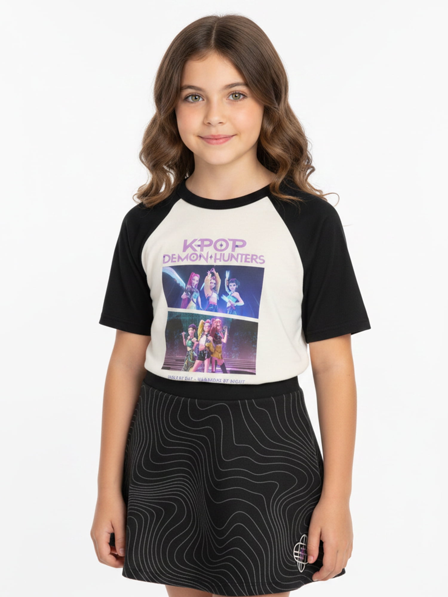 K-Pop Demon Hunters, Girls' & Big Girls' Graphic Skirt, Honmoon Lines, Sizes 4-16