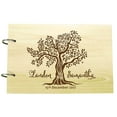 thumbnail image 1 of Custom Rustic Wedding Guest Book Wood Engraved Tree Design Bride & Groom Advice Book, 1 of 2