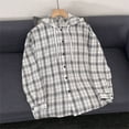 thumbnail image 5 of Hoodies for Men Sun Protection Lightweight Hoodie Button Down Plaid Long Sleeve Fall Sweatshirt M, 5 of 6