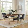 thumbnail image 2 of 74 Inch Dining Table, Walnut Gold, Wood, Rectangular, Mid Century Kitchen Cafe Bistro Hospitality Restaurant, Modern Contemporary HB34393, 2 of 10