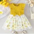 thumbnail image 4 of Vedolay Girls Dresses Girls Casual Dress Cotton Short Sleeve Swan Embroidered,Yellow 3-4 Years, 4 of 5