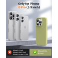 thumbnail image 5 of KOMI Designed for iPhone 16 Pro Case,Shockproof Liquid Silicone Protective Phone Case with Soft Anti-Scratch Microfiber Lining Ultra Slim Drop Protection Phone Cover 6.3 inch Cream Yellow, 5 of 5