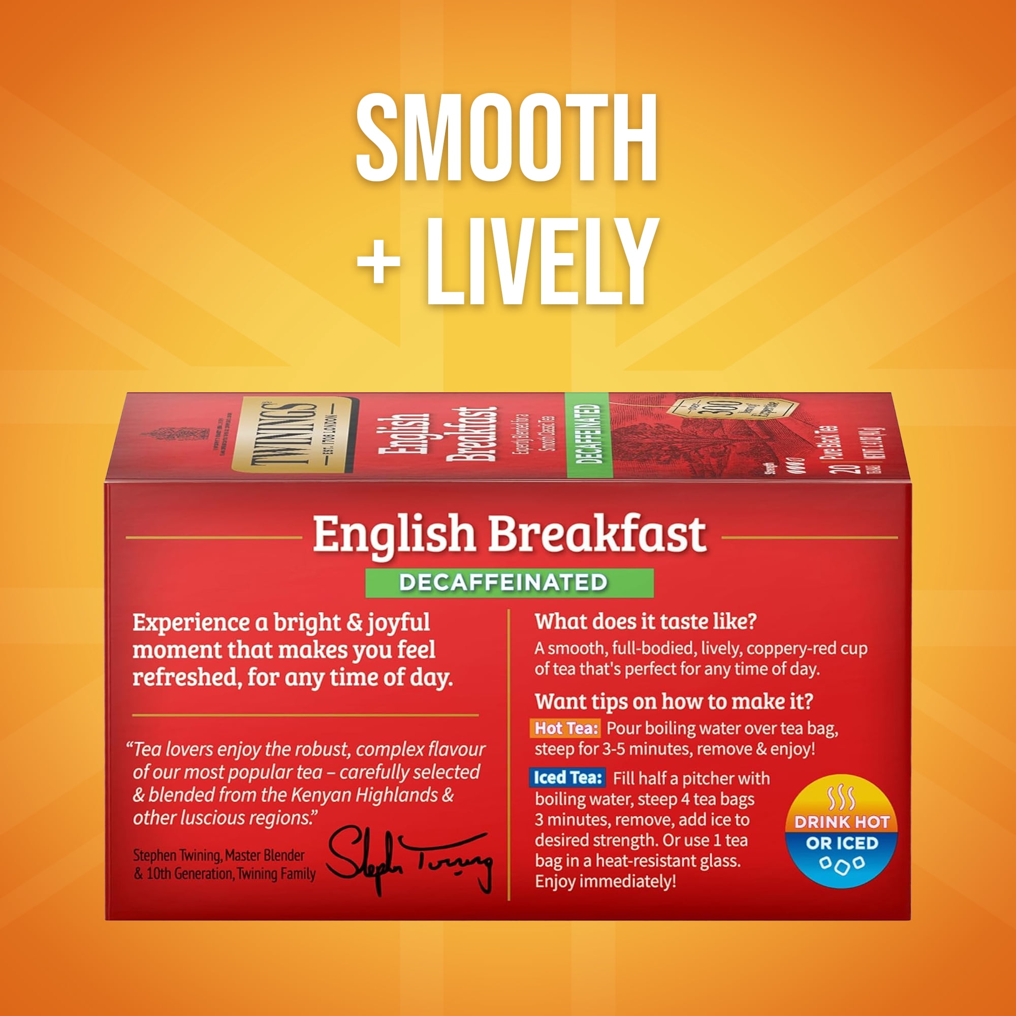 (4 pack) Twinings English Breakfast Decaffeinated Pure Black Tea Bags, 20 Count Box