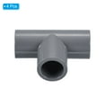 thumbnail image 3 of Uxcell 3 Way Tee Pipe Fittings Pack Joint Coupling Pipe Adapter for Irrigation Pools Factory Gray 5/8" 4 Pcs, 3 of 5