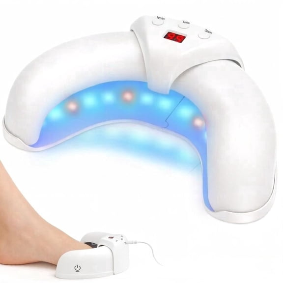 Multi-Toenail & Fingernail Repair Device for Home Use, 3 Adjustable Modes (3/5/10 Minutes) with Auto Shut-off, Professional LED Nail Care Lamp（White）