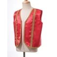 thumbnail image 5 of TSSOE Boys Arabian Prince Vest Open Front Medieval Waistcoat for Carnival Party Dress Up Burgundy 10, 5 of 7
