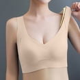 thumbnail image 2 of KHONTS Women's Wireless Comfortable Push up Bras Full Support Lift Bralette Soft Flexible Invisible Under Bra Beige XL, 2 of 6