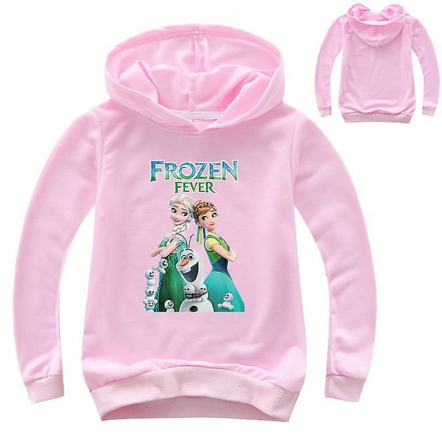 Sweat à Capuche Mignon pour Filles, Imprimé Fleur Princesse Anna Elsa, Veste à Fermeture Éclair pour Bébé