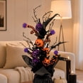 thumbnail image 7 of AURIGATE Mini Halloween Tree, Black Gothic Tabletop Spiderweb Tree with Glitter Skull for Home Mantel Decor, 7 of 7