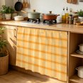 thumbnail image 6 of Yellow Orange Checkered Cabinet Curtain 35"Wx35"L,Dustproof Under Sink Skirt W/ Self Adhesive Tape,Farmhouse Buffalo Plaid Striped Cabinet Curtain Cover for Kitchen Sink,Bathroom Vanity,Laundry Room, 6 of 9