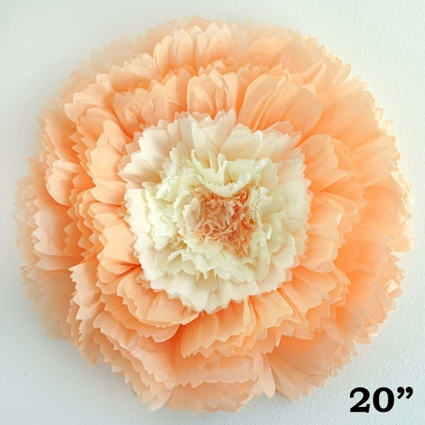 20 Carnation Light Coral 3d Wall Flowers Giant Tissue Paper Flowers Clearance Sale Walmart Com Walmart Com