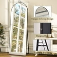 thumbnail image 3 of Anyrose 21.2x64 Full Length Mirror Arched Stand Aluminum Alloy Framed Floor Mirror,Black, 3 of 7
