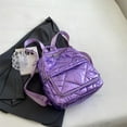 thumbnail image 3 of Mochila Mochila escolar de algodón Bolso de equipaje de viaje de gran capacidad Púrpura, 3 of 8