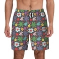 thumbnail image 2 of Picia Daisies Flowers pattern Mens Swim Trunks with Compression Liner Stretch Beach Shorts Quick Dry with Zipper Pockets No-Chafing Board Shorts-3X-Large, 2 of 9