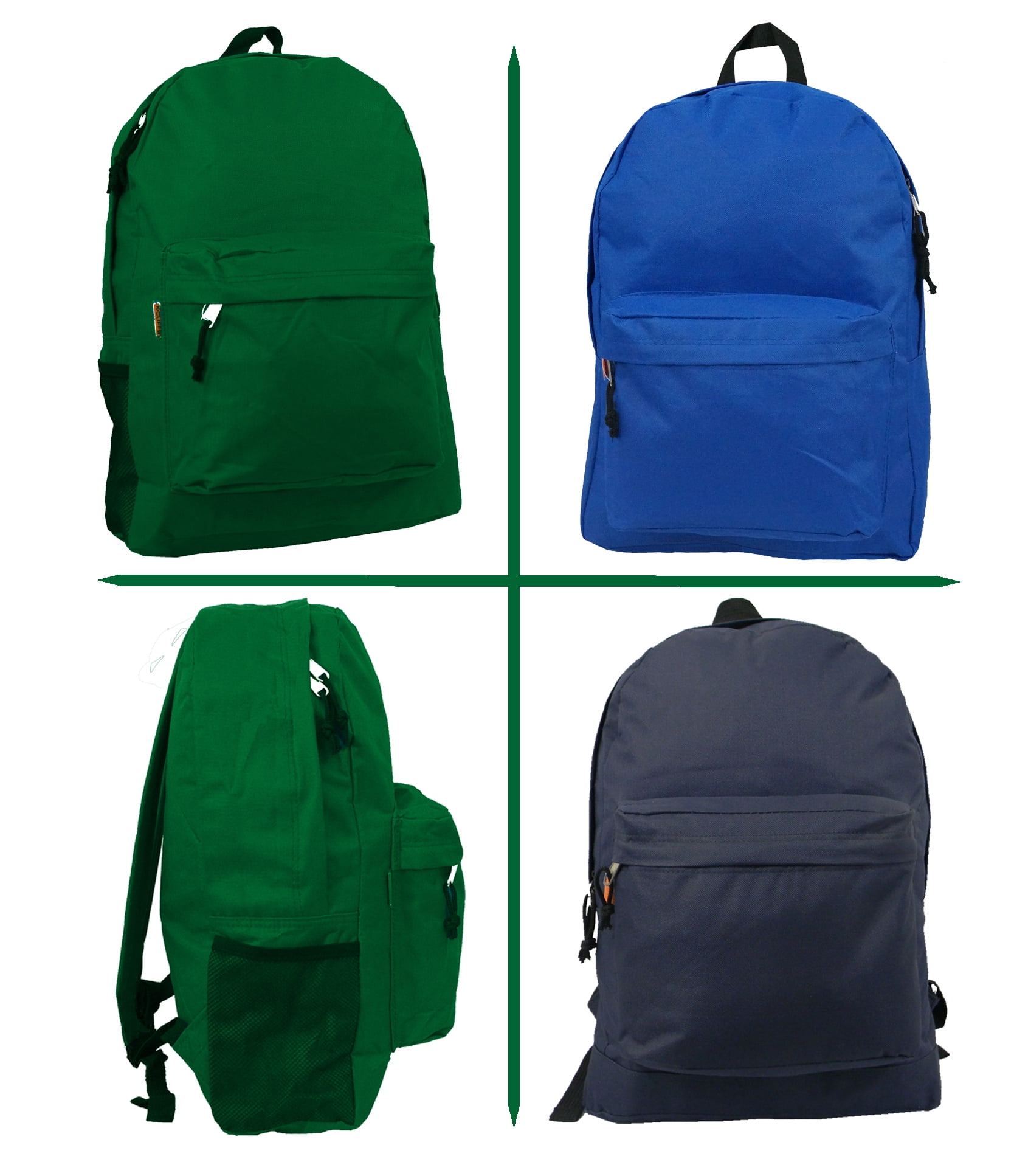 K-Cliffs - Wholesale Classic Backpack 18 inch Basic Bookbag Padded Back ...