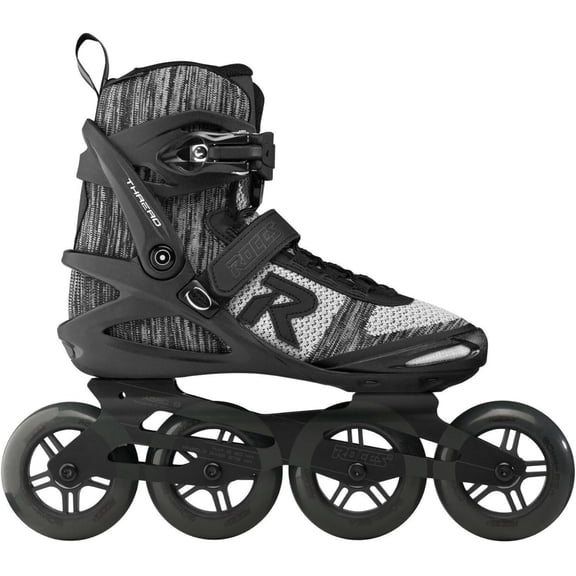 Roces Men's Thread TIF Lightweight Breathable Adjustable Fitness Ecology Outdoor 4 Wheel Inline Racing Skates with Easy Entry System & & Secure Closure, Supplied with Brake, Salt-N-Pepa, 10