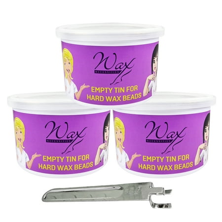 Waxness Wax Necessities Empty Wax Can 400g 14.1oz (3 Pack) and 1 Handle for Wax Can