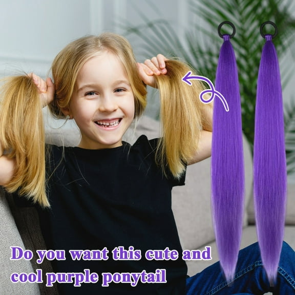 Purple Braiding Hair Extensions, Synthetic Pre-Stretched Purple Braiding Hair for Braids Cosplay Halloween Stage Performances 2 Packs 26 Inch