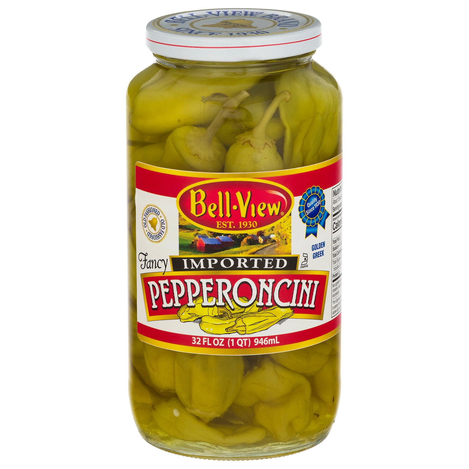 Bell View Fancy Imported Pepperoncini Peppers, 32 fl. oz. Jar