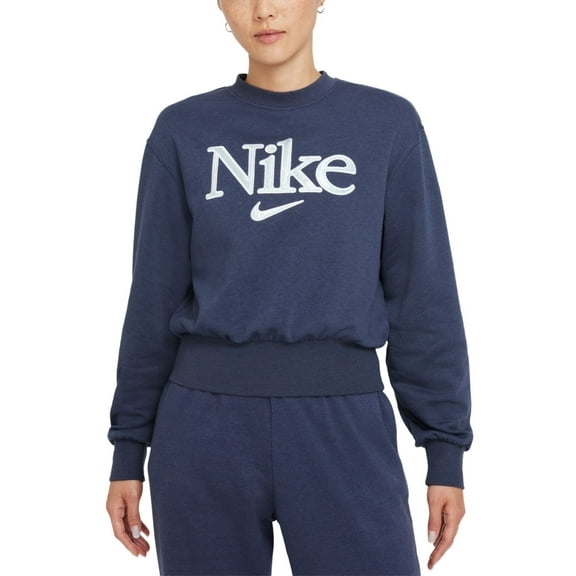 Nike Womens Plus Size Graphic Sweatshirt,Thunder Blue/White,1X