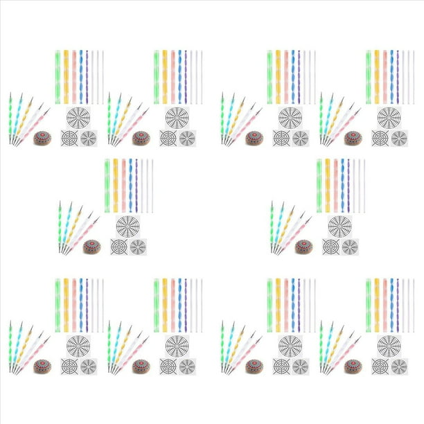160 Piezas Mandala Herramientas de Puntear para Pintar Rocas Kit de Plantillas de Mandala Bola Stylus Escultura de Arcilla Herramientas de Talla