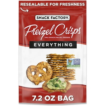 Snack Factory Everything Pretzel Crisps, Non-GMO, 7.2 oz Resealable Bag