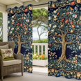 thumbnail image 5 of Outdoor Curtains for Patio Waterproof, Tree Floral Windproof Pravicy Outside Porch Blackout Curtain, Boho Vintage Country Botanical Patterns Sun Blocking Grommets Curtains for Cabana Gazebo 54"x108", 5 of 9