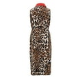 thumbnail image 7 of Women's Plus Size Leopard Print Sleeveless Maxi Dress with Stretch and Flowing Skirt 95% Polyester 5% Spandex, 7 of 7