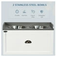 thumbnail image 6 of Raised Dog Bowls for Large Dogs, Pet Feeder Station with Storage - Elevated Dog Food Bowls, Stainless Steel, White, 6 of 9