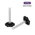 thumbnail image 3 of Uxcell 4Pack Clamping Screw Knob, M6 x 50mm Hex Shaped Star Knob for Umbrella Base Mechanical Furniture, 32mm Dia, 3 of 6