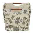 thumbnail image 4 of Household Essentials Medium Tapered Storage Bin with Wood Handles, Floral, 4 of 7