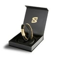 thumbnail image 2 of SERASAR | Leather bracelet for men [Hero] with stainless steel and magnetic clasp | Color: gold | Length: 20, 2 of 6